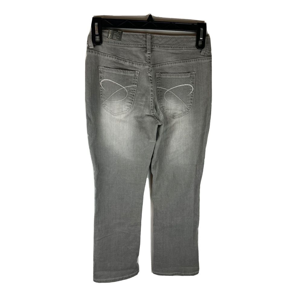 Chicos platinum gray denim womens jeans Quartz MS chicos 0 short NWT - Picture 2 of 12